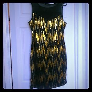 Black,gold sequin dress